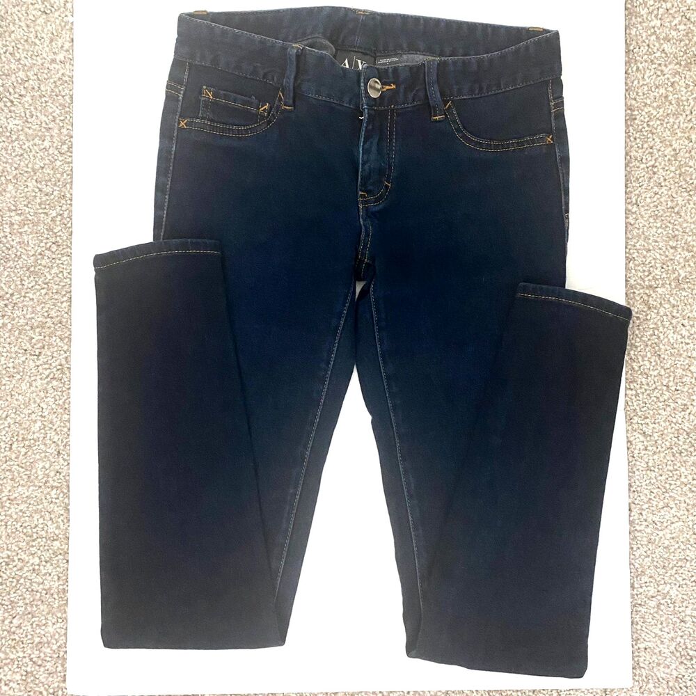 /X Armani Exchange Skinny Jeans Blue Low Rise Stretch Size 4